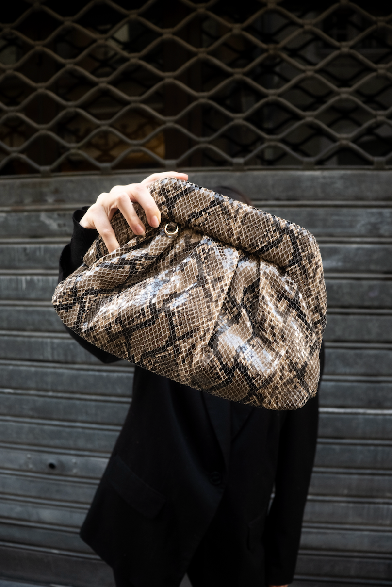 Sac pochette effet croco